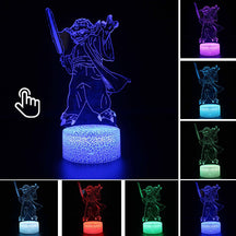 Luminária Abajur Led 3D Luz Noturna Star Wars Guerra nas Estrelas
