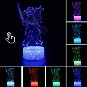 Luminária Abajur Led 3D Luz Noturna Star Wars Guerra nas Estrelas