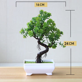 Planta Artificial Bonsai Colorido com Vaso para Decoração
