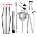 Kit Bartender Coqueteleira Profissional Peças Inox Drinks Coquetéis 550ML 750ML