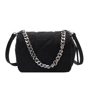 Bolsa de Ombro Feminina Tiracolo de Couro Sintético com Alça Corrente Luxury Style