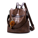 Bolsa Mochila Feminina de Couro Sintético Vintage