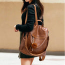 Bolsa Mochila Feminina de Couro Sintético Vintage