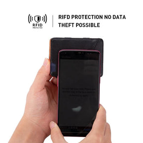 Mini Carteira Bison Denim Slim Couro Legítimo Original Magic