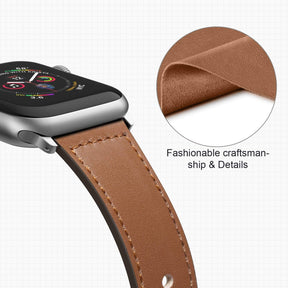 Pulseira de Couro Legítimo para Apple Watch IWO 38/40mm 42/44mm