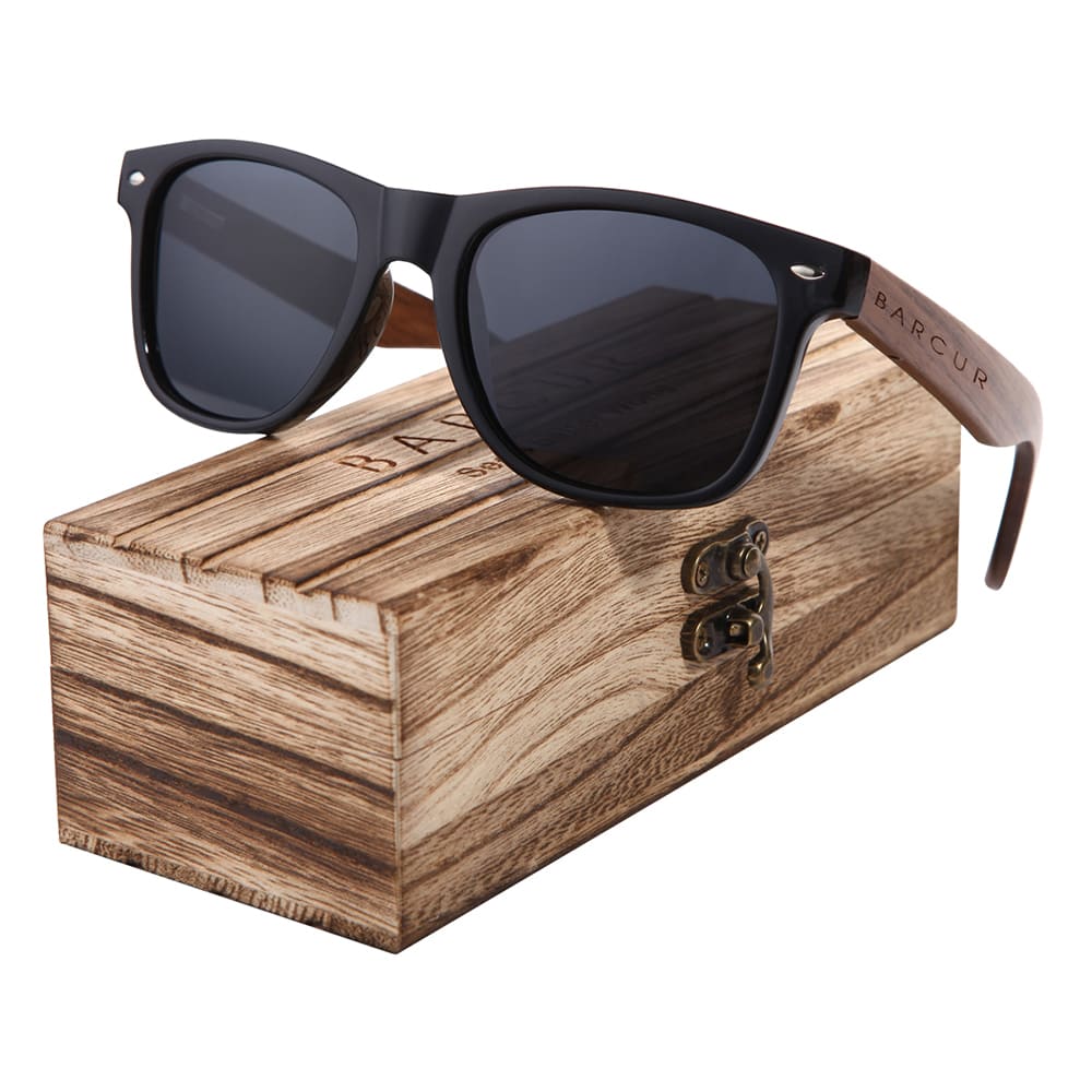 Óculos de Sol Masculino Madeira Pine Polarizado Barcur