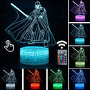 Luminária Abajur Led 3D Luz Noturna Star Wars Guerra nas Estrelas