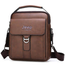 Bolsa de Ombro Jeep Transversal Masculino de Couro Crossbody Vintage