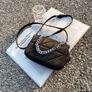 Bolsa de Ombro Feminina Tiracolo de Couro Sintético com Alça Corrente Luxury Style