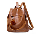 Bolsa Mochila Feminina de Couro Sintético Vintage