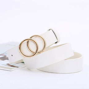Cinto Feminino com Fivela Dupla Redonda modelo Elegance