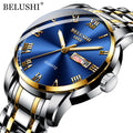 Relógio Masculino Analógico Luminous Luxury Belushi cor golden blue