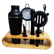 Kit Bartender Barman Coqueteleira Profissional 11 Pçs Inox Preto Fosco Drinks Coquetéis 550ML