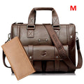 Pasta Masculina Executiva Maleta de Couro Legítimo Wellvo Handbag