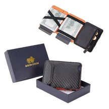 Mini Carteira Bison Denim Slim Couro Legítimo Original Magic