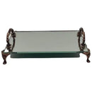 Bandeja Espelhada com Alça Rosé Luxo para Lavabo Banheiro 12x20cm