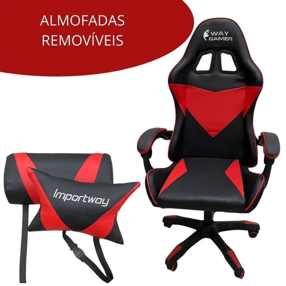 Cadeira Gamer Poltrona Escritório Executiva Ajustável de Couro Importway