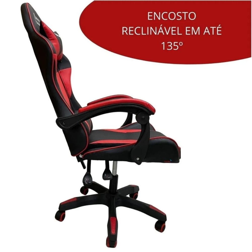 Cadeira Gamer Poltrona Escritório Executiva Ajustável de Couro Importway