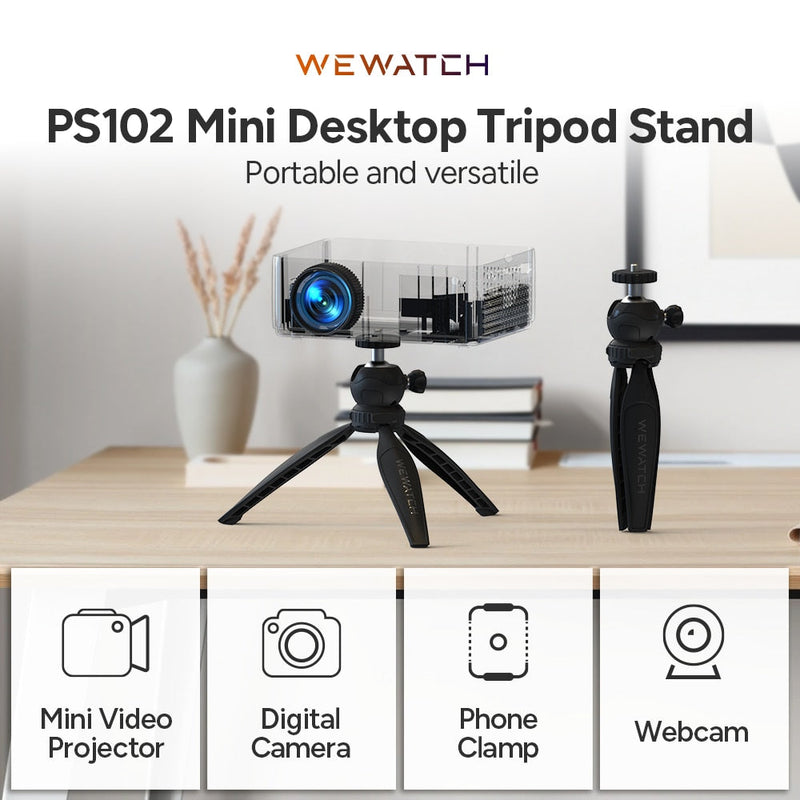 Tripé para Projetor Câmera Celular Portátil Ajustável Wewatch PS102