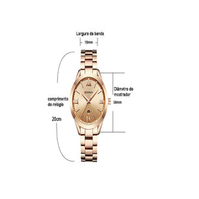 Relógio de Pulso Feminino Luxo Curren