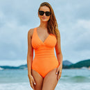 Maiô de Banho Estampado com Decote em V