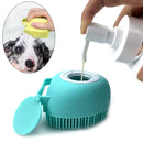 Escova de Silicone com Porta Shampoo para Pet