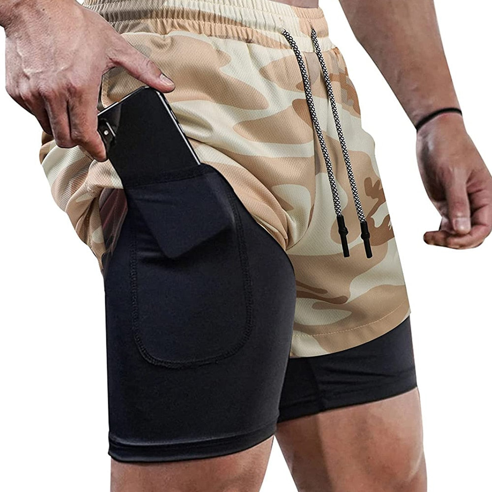 Short de Exercícios para Homens 2 em 1