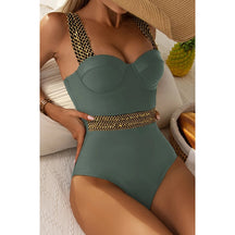 Maiô de Banho com Detalhes Dourados