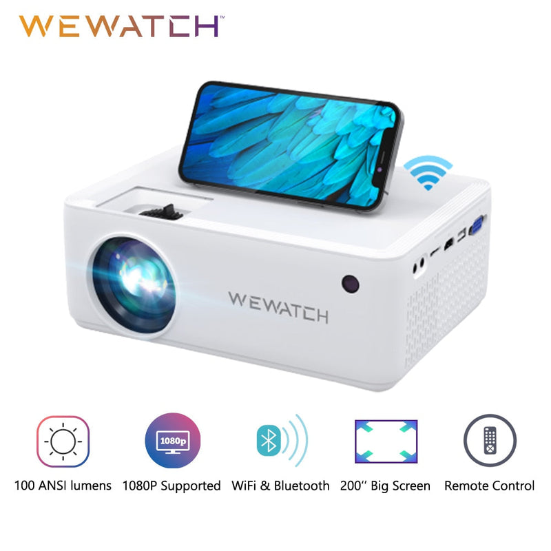 Projetor Wewatch V10 Portátil Full HD 1080p Wifi Bluetooth