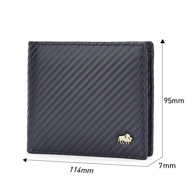 Carteira Bison Denim Bifold Couro Legítimo Original Carbon