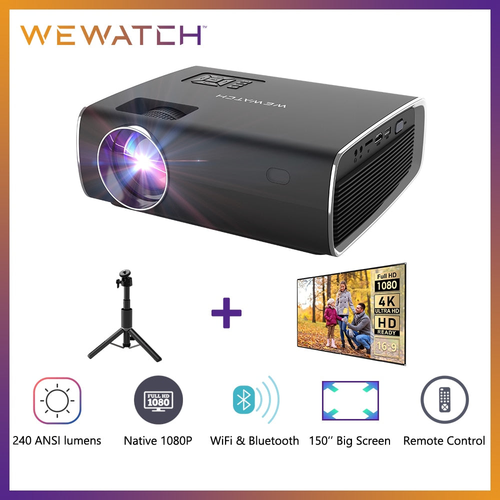 Projetor Wewatch Portátil Full HD 1080p Bluetooth Wifi Modelo V56