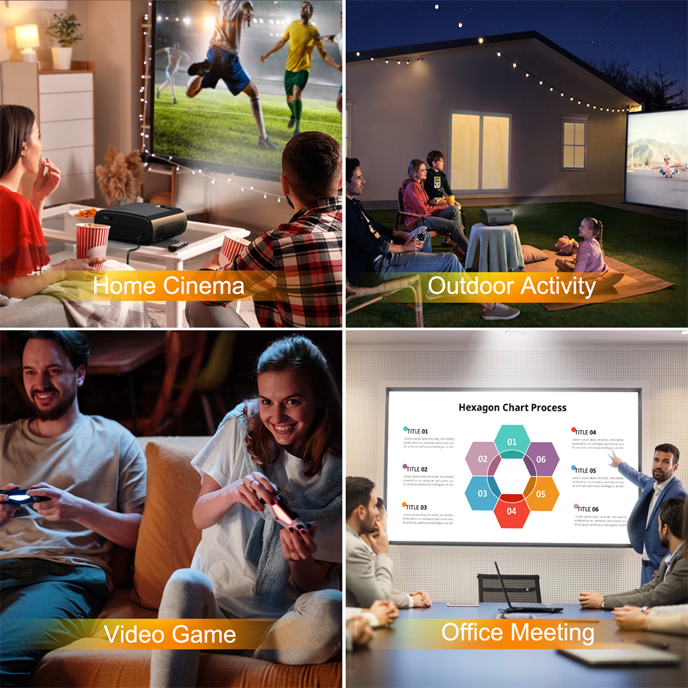 Projetor Wewach Portátil Bluetooth Wifi HD 1080p Modelo V50