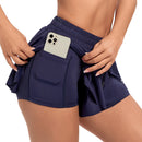 Short Feminino Esportivo Fitness com Bolso Interno