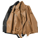 Jaqueta Casual de Couro Sintético Feminina