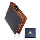 Carteira Bison Denim Zíper Couro Legítimo Original Bank