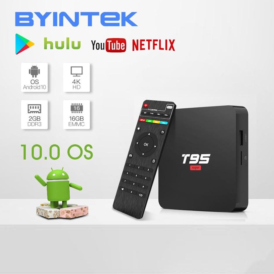 TV Box Byintek Android 10.0 WiFi Media Player Netflix Youtube Full HD 4K