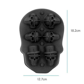 Molde de Silicone para Gelo Kit de Formas Caveira 3D White Skull