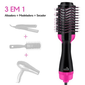 Escova Secador 3 em 1 Seca Alisa Faz Cachos 360º One Step