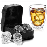 Molde de Silicone para Gelo Kit de Formas Caveira 3D White Skull
