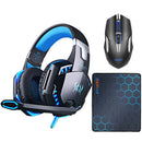 Kit Gamer Mouse 4000DPI + Headset P2 USB + Mouse Pad